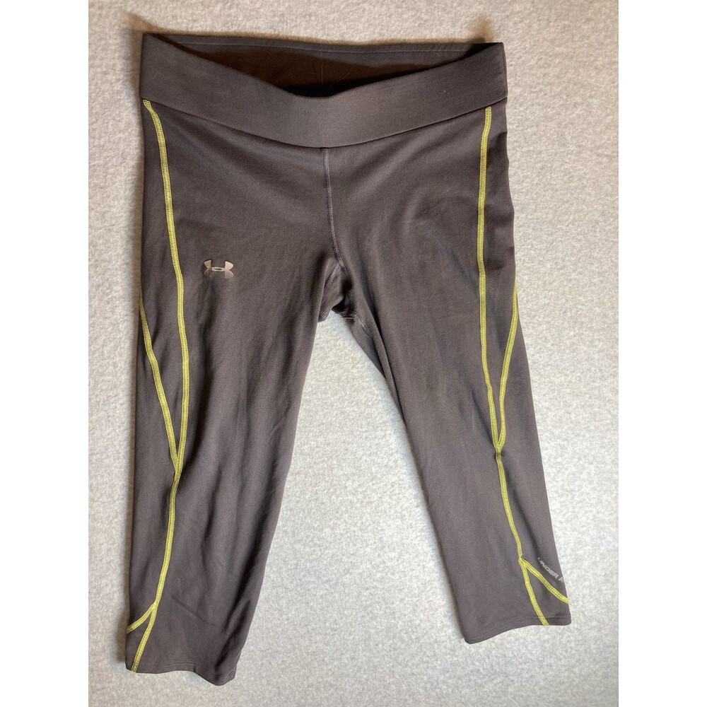 Under Armour W Sz M Legging Heat Gear Capri Cropped Thermal Compression Pocket